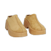 Chaussons couleur camel en microfibre