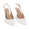 Zapatos de salón slingback mujer blancas glamour