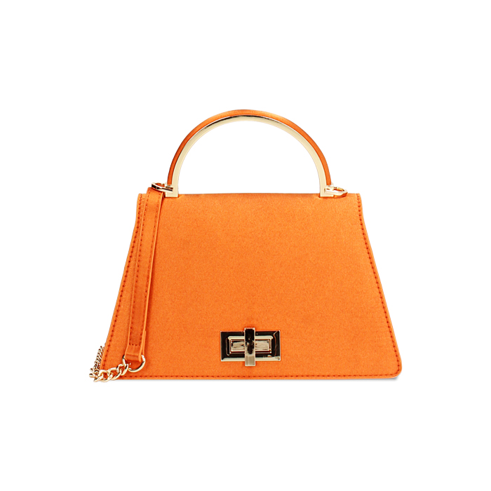 Mini sac femme orange en satin