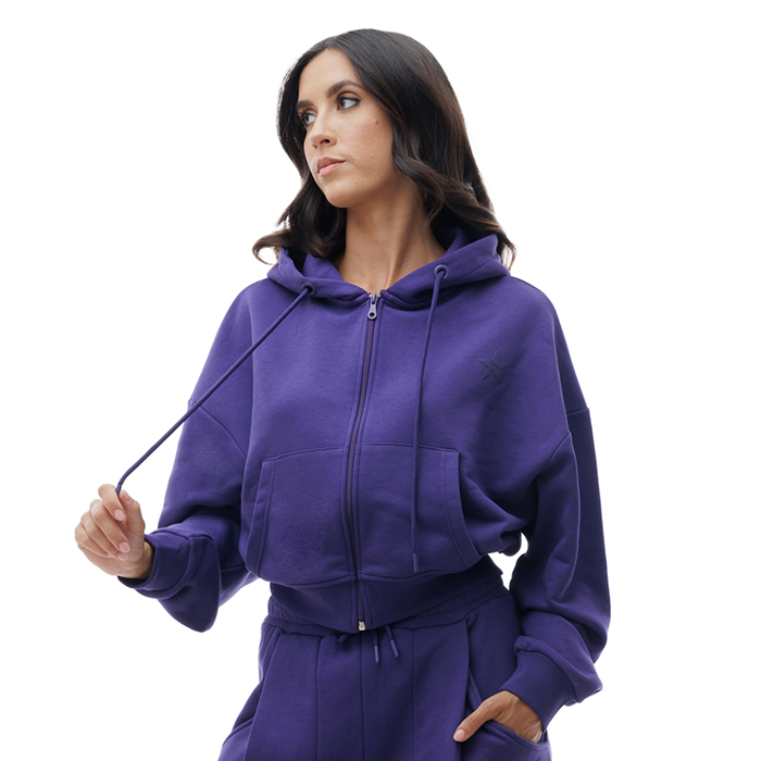 Sudadera violeta en tejido