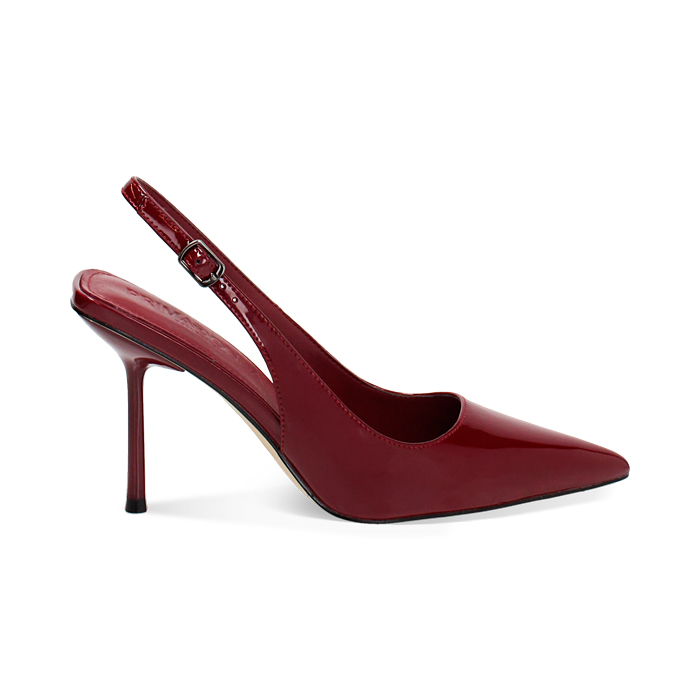 Escarpins slingback femme cherry en vernis