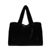 Bolso de hombro negro en fur