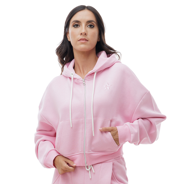 Sudadera rosa de tela