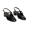 Zapatos de salón slingback negros bajos