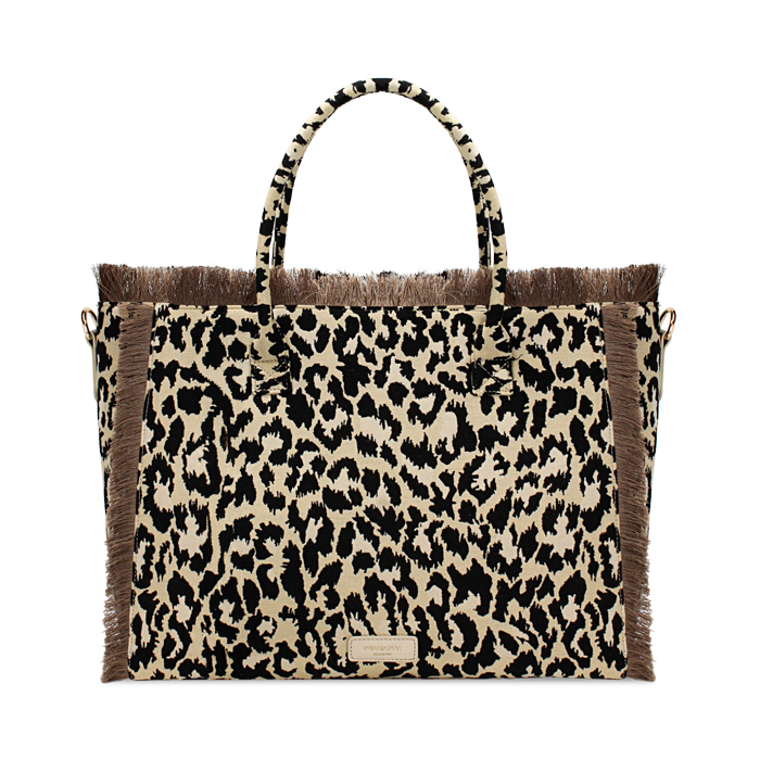 Bolso de hombro para mujer leopardo de tela