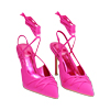 Décolleté slingback donna fucsia con lacci, tacco 9,5 cm