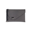 Pochette nera-argento in microfibra con pietre