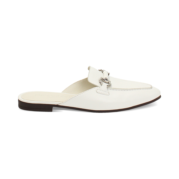 Sabots femme blancs en cuir