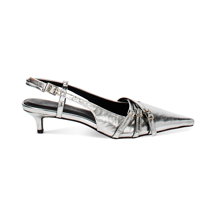 Décolleté slingback argenté élégantes