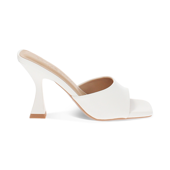 Mules open toe femme blanches