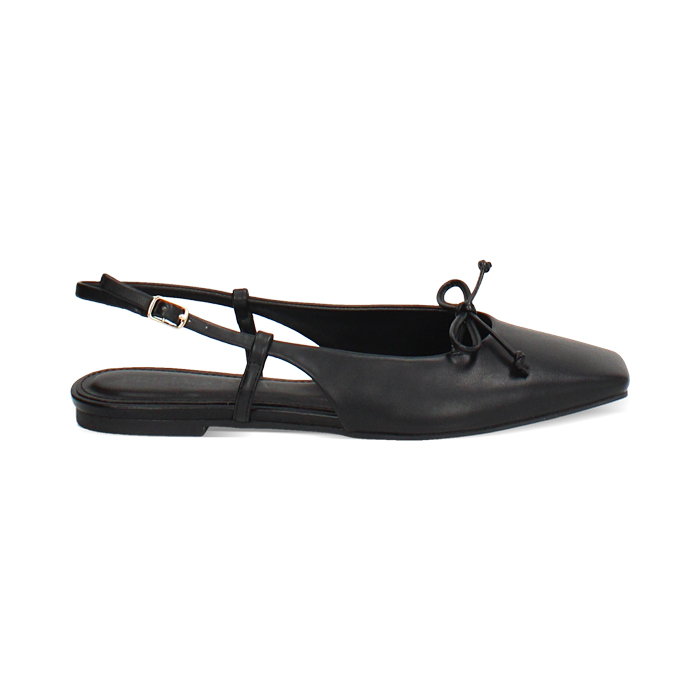 Zapatos planos slingback para mujer negros simples