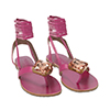 Sandali flat fucsia con gemma