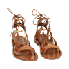 Sandales plates cognac en cuir