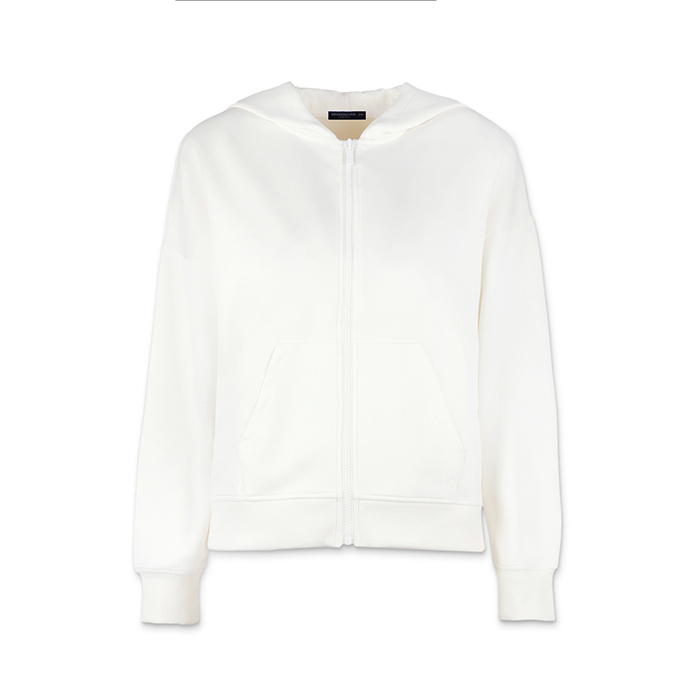 Sweat-shirt femme crème en tissu