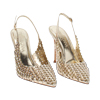 Escarpins slingback femme or avec pierres