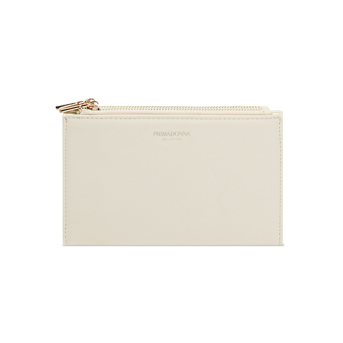 Cartera de mujer color crema con cremallera