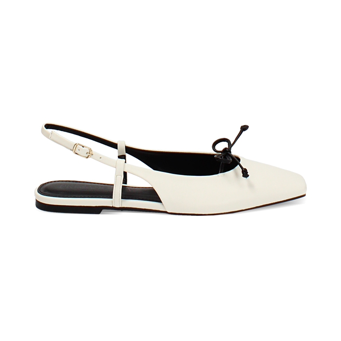 Zapatos planos slingback para mujer color crema simples