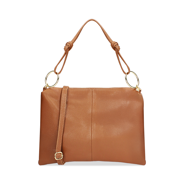 Borsa a spalla donna camel capiente