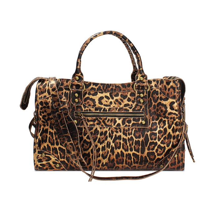 Borsa a mano donna leopardata a bauletto