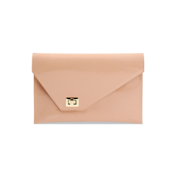 Pochette mujer nude en charol