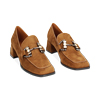 Mocassin cognac en microfibre