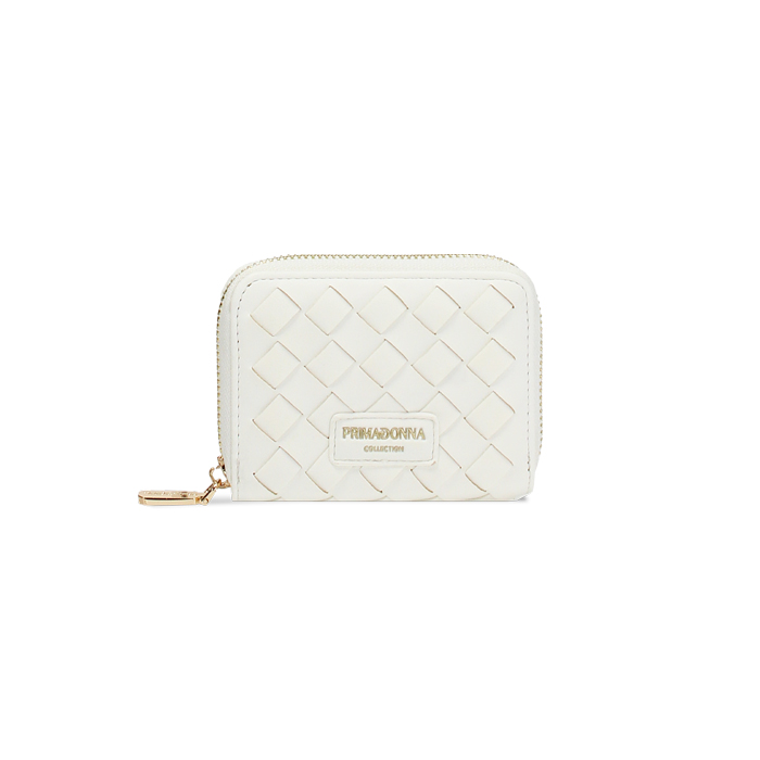 Cartera de mujer blanca entrelazada pequeña