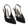 Décolleté slingback donna nere, tacco 9,5 cm