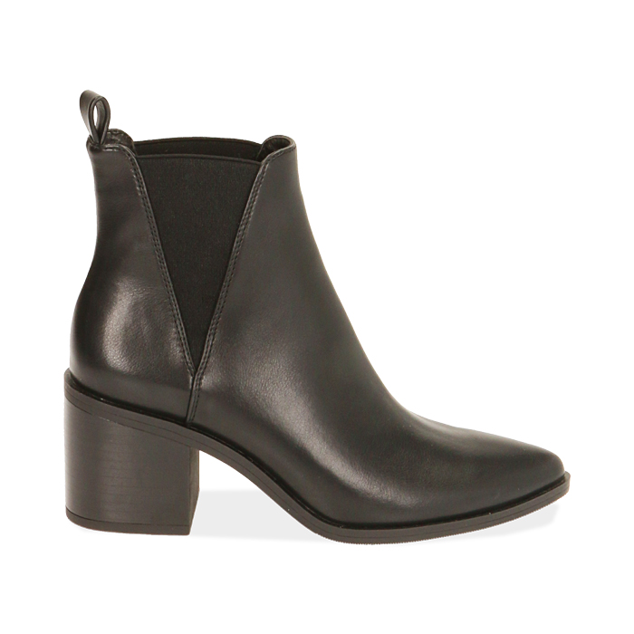 Ankle boots neri, tacco 7,5 cm