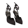 Escarpins slingback femme noirs lacés en tissu