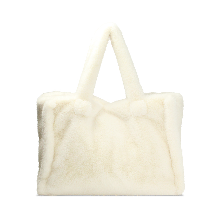 Bolso de hombro crema en fur