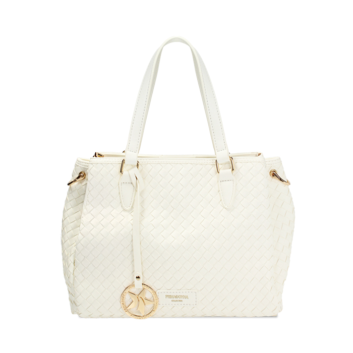 Sac à main femme blanc tressé