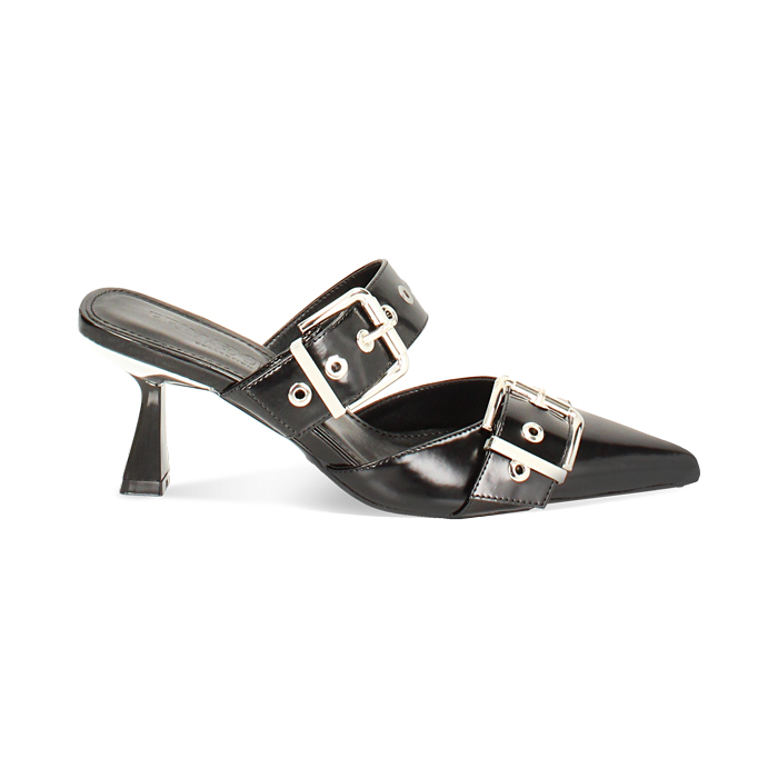 Escarpins slingback noirs avec ceinture