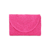 Bolso de playa fucsia de paja