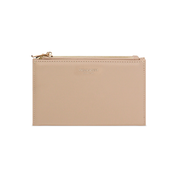 Cartera de mujer beige con cremallera