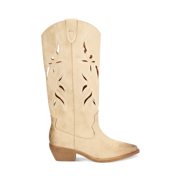 Bottes femme taupe en microfibre