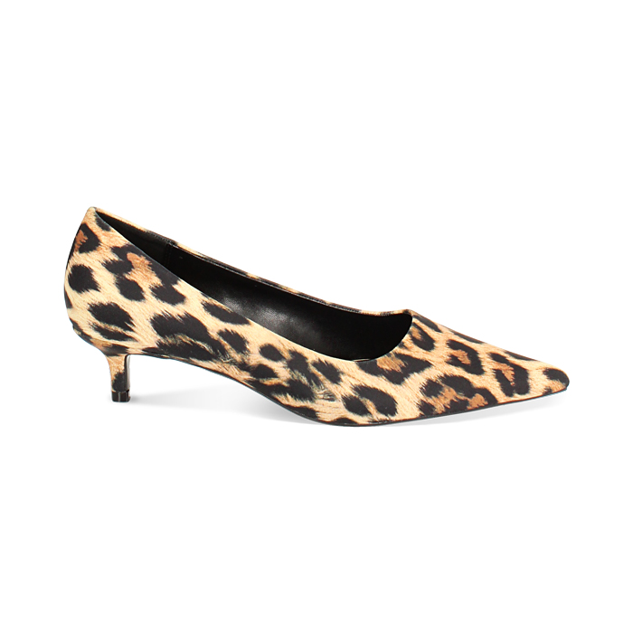 Décolleté leopardate in lycra, tacco 4,5 cm