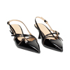 Décolleté slingback donna nere con cinturini, tacco 6 cm