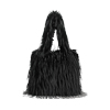 Bolso de hombro negro en fur