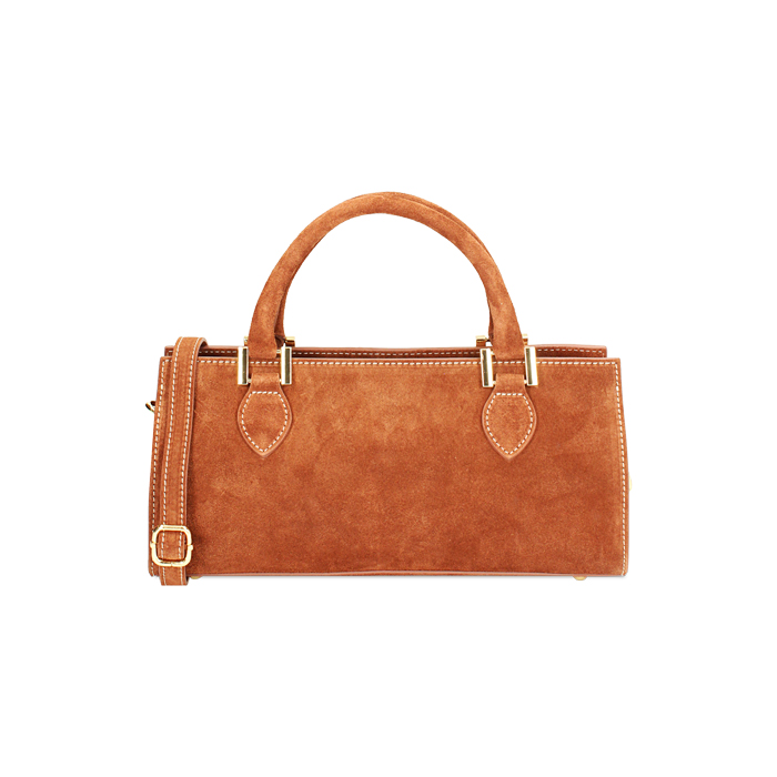 Bolso de mano cognac estirado