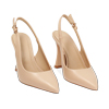 Décolleté slingback donna beige, tacco 9,5 cm