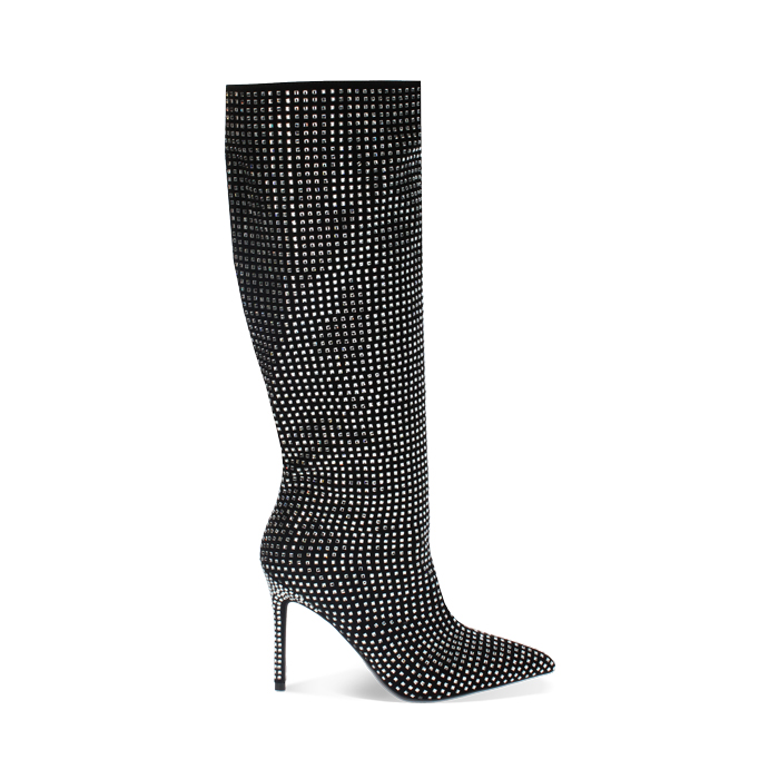 Botte noir-argent en microfibre