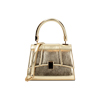 Mini bag donna oro in laminato a trapezio