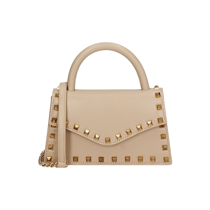 Minibag beige con borchie