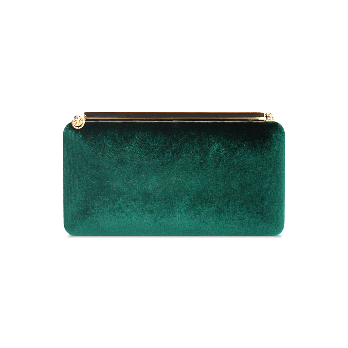 Pochette verte en velours