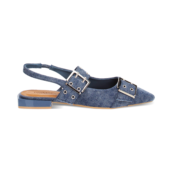 Bailarinas slingback para mujer en tejido denim