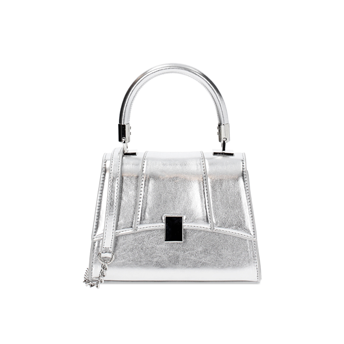 Mini sac femme argent en laminé