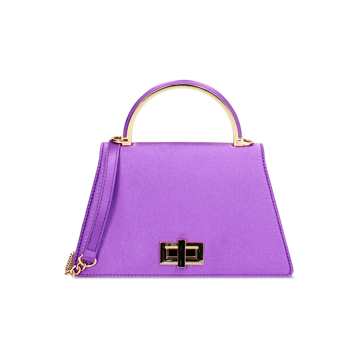 Mini sac femme violet en satin