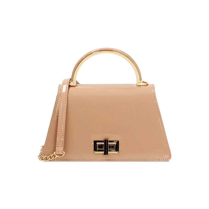 Mini sac femme nude en vernis