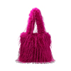 Sac à bandoulière fuchsia en fourrure