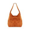 Borsa a spalla da donna in camoscio cognac